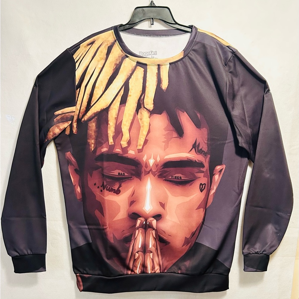 XXX Tentacion’s  Crew Neck Front & Back Print Size 2XL Super Clean - RARE!